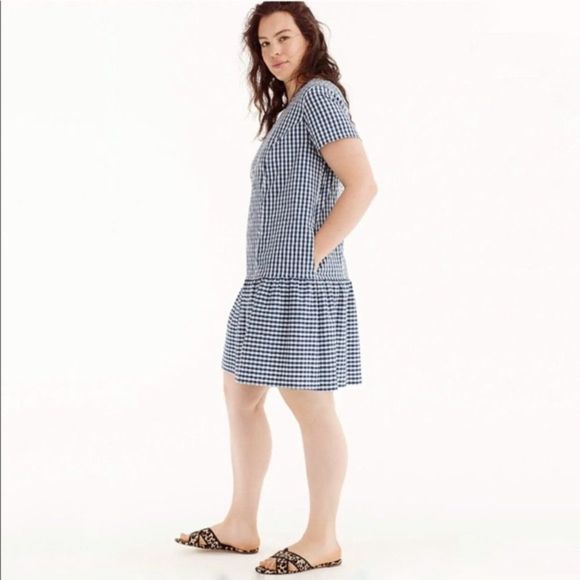 Universal Standard J. Crew Gingham Poplin Dress - Picture 4 of 6